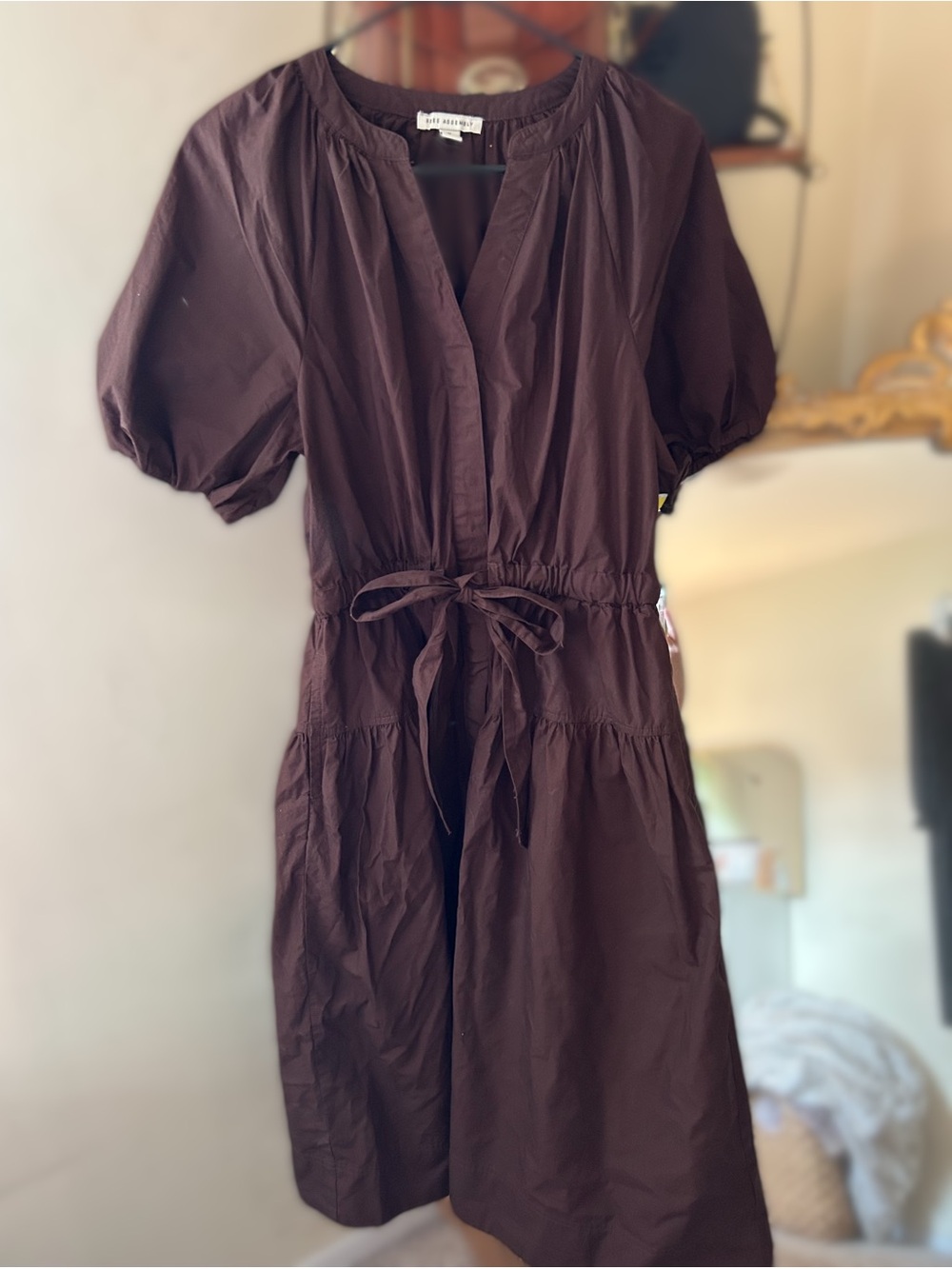 BROWN MIDI DRESS